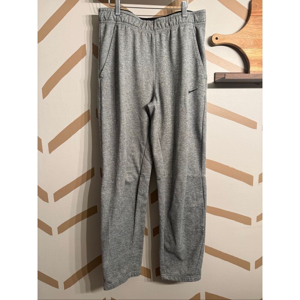 Nike Gray Therma-Fit Fleece Heather Elastic Waist Training Sweatpants Medium